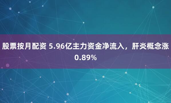 股票按月配资 5.96亿主力资金净流入，肝炎概念涨0.89%